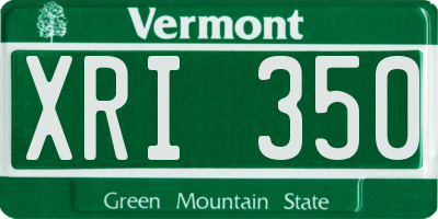 VT license plate XRI350