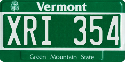 VT license plate XRI354