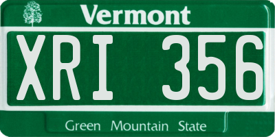 VT license plate XRI356