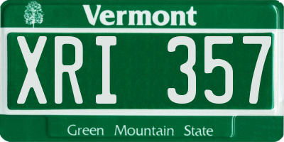 VT license plate XRI357