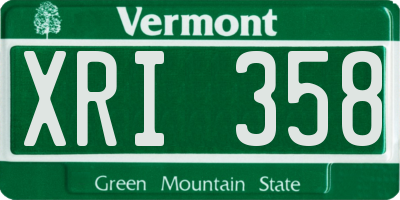 VT license plate XRI358