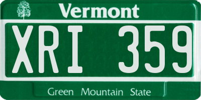 VT license plate XRI359