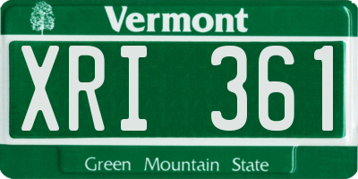 VT license plate XRI361