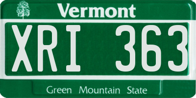 VT license plate XRI363