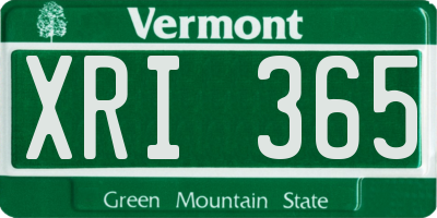 VT license plate XRI365
