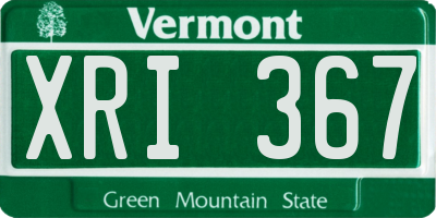 VT license plate XRI367