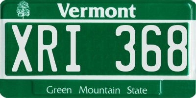 VT license plate XRI368