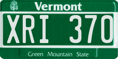 VT license plate XRI370