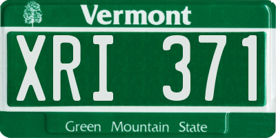 VT license plate XRI371