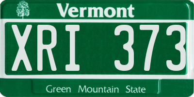 VT license plate XRI373