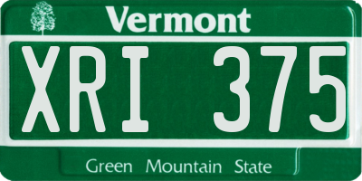 VT license plate XRI375
