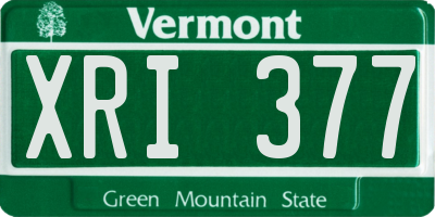 VT license plate XRI377