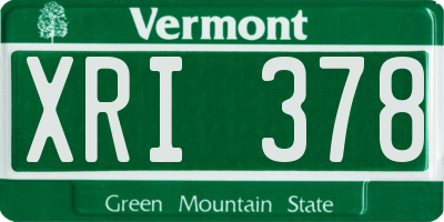 VT license plate XRI378