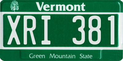 VT license plate XRI381