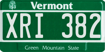 VT license plate XRI382