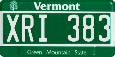 VT license plate XRI383