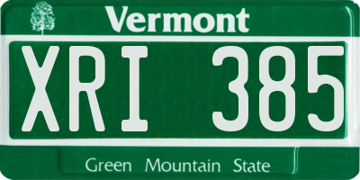 VT license plate XRI385