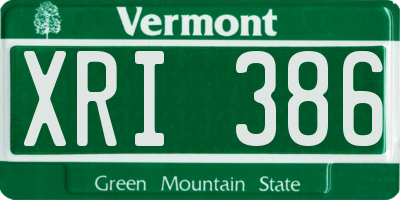 VT license plate XRI386