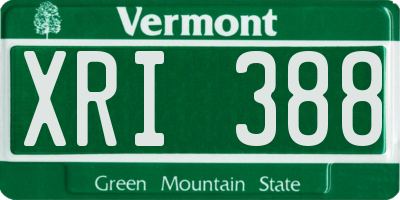VT license plate XRI388