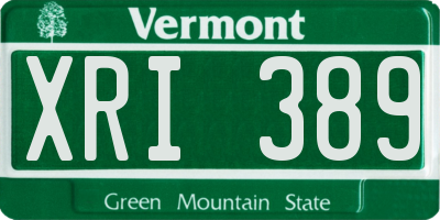 VT license plate XRI389