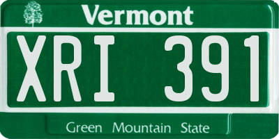 VT license plate XRI391