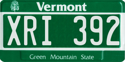 VT license plate XRI392