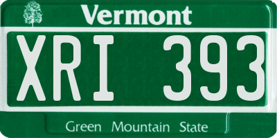 VT license plate XRI393
