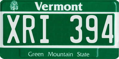 VT license plate XRI394