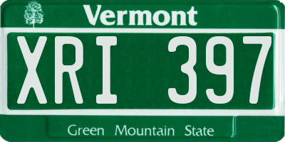 VT license plate XRI397