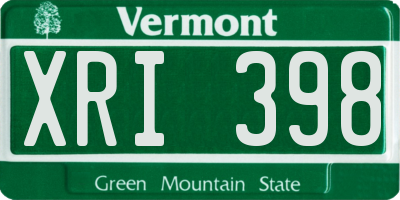 VT license plate XRI398