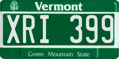 VT license plate XRI399