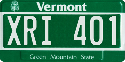 VT license plate XRI401
