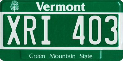 VT license plate XRI403