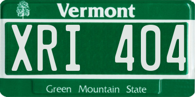 VT license plate XRI404
