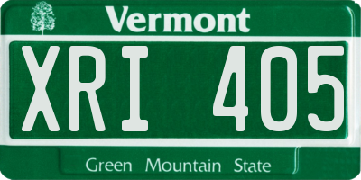 VT license plate XRI405