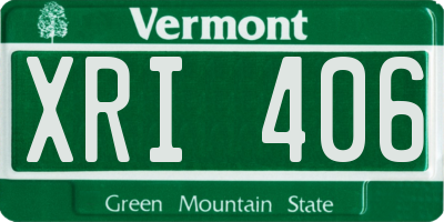 VT license plate XRI406