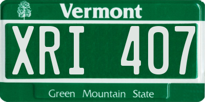 VT license plate XRI407
