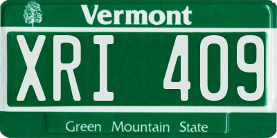 VT license plate XRI409