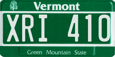 VT license plate XRI410