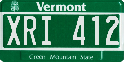 VT license plate XRI412