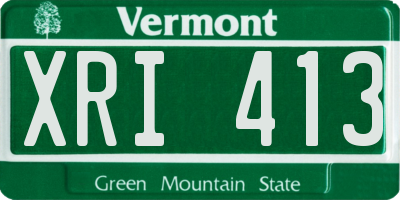 VT license plate XRI413