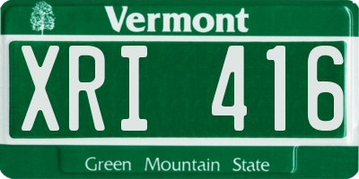 VT license plate XRI416