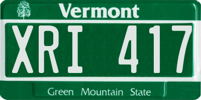 VT license plate XRI417