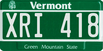 VT license plate XRI418