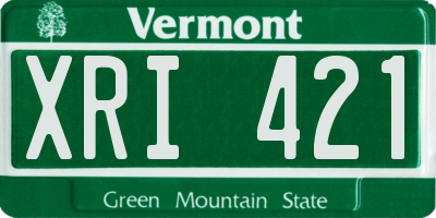 VT license plate XRI421