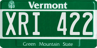 VT license plate XRI422