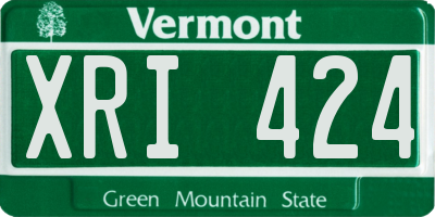 VT license plate XRI424