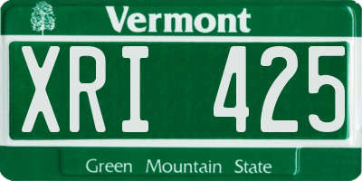 VT license plate XRI425