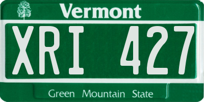 VT license plate XRI427
