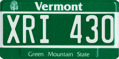 VT license plate XRI430